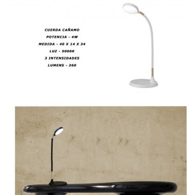 Flexo LED Blanco y Negro Cuerda 3...