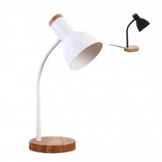 Flexo Blanco y Negro Madera...