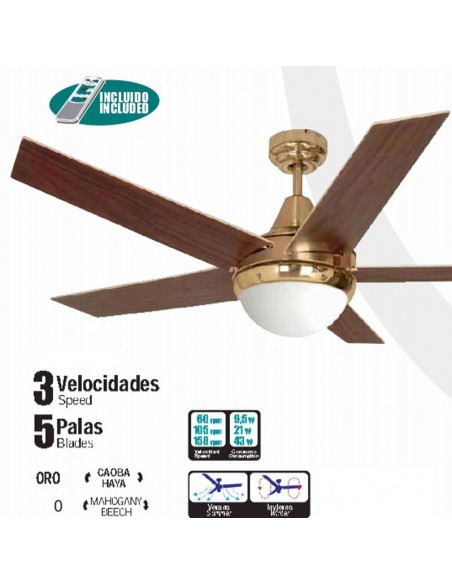 ventilador de techo oro