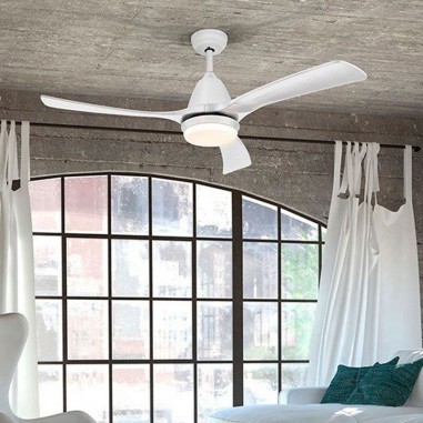 Ventilador schuller blanco palas madera