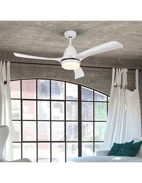 Ventilador schuller blanco palas madera