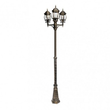 Farola de 3 Luces Negro Oro Caelum Fabrilamp