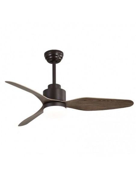 Ventilador de techo Gerona rústico marrón con aspas robles