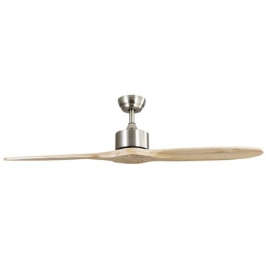 Ventilador leste acabado en metal níquel con aspas haya