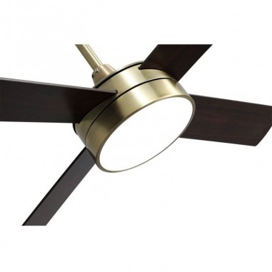 Ventilador de techo Nevery color cuero con aspas reversibles.