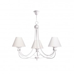 Lámpara de 3 luces con pantalla crema
