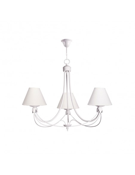 Lámpara de 3 luces con pantalla crema