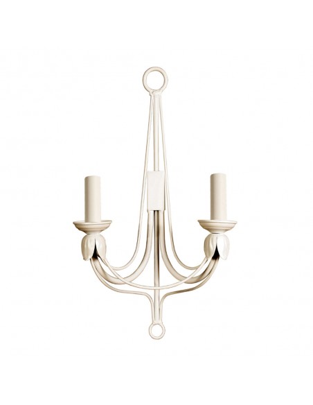 Aplique de pared con velas en beige