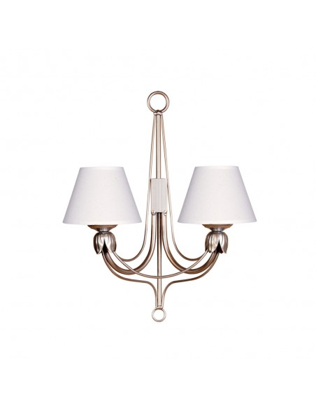Aplique de pared plata con hojas y pantallas