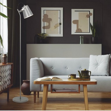 Lámpara de pie plata/cromo