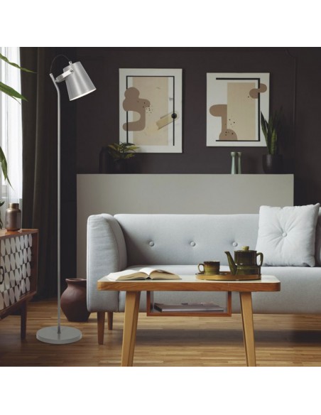 Lámpara de pie plata/cromo