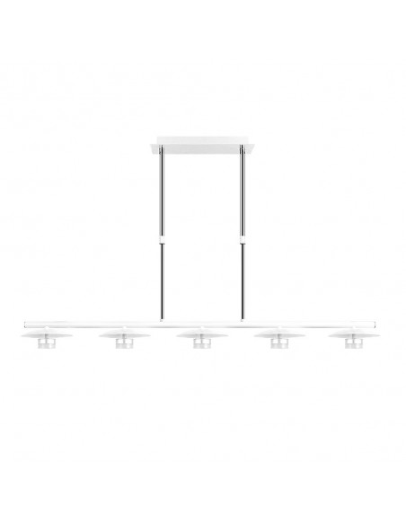 Lámpara Ciudad del Cabo 5 Luces Blanco y Plata