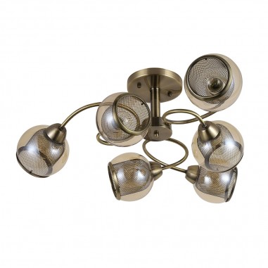 lampara stanley 6 luces dorada