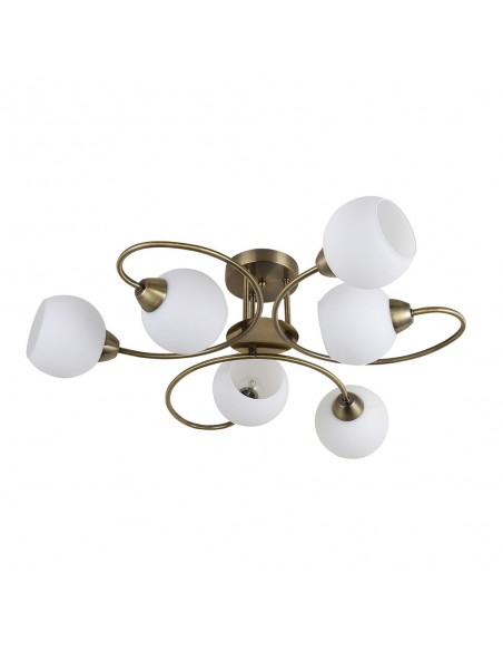 Lámpara Fuji 6 Luces Cuero Fabrilamp