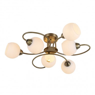 Lámpara Fuji 6 Luces Cuero Fabrilamp