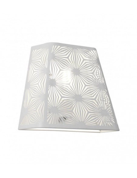 Aplique de pared de metal calado blanco