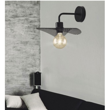 Aplique de pared con malla para bombilla vintage