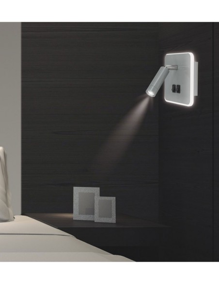 Aplique de pared acrílico con doble interruptor