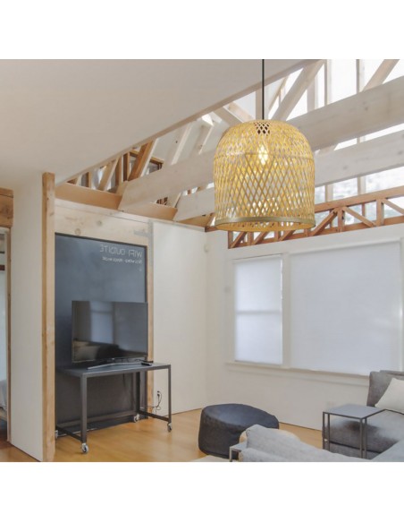 Lámpara de techo en rattán natural