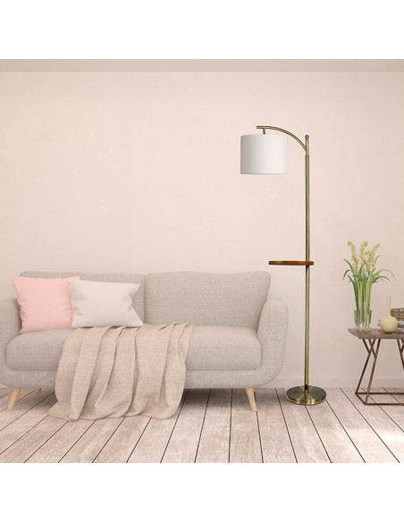 Seda Lámpara de Pie con Mesita