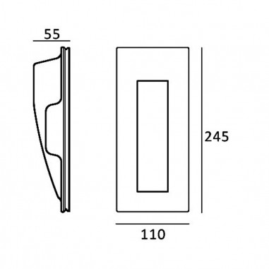 Aplique empotrable en pared de obra