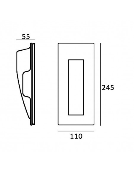 Aplique empotrable en pared de obra