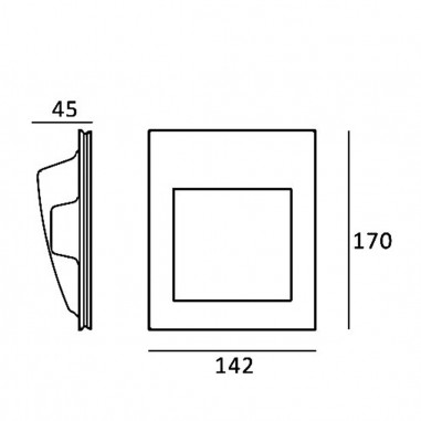 Aplique de pared empotrable de led