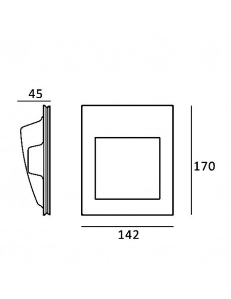 Aplique de pared empotrable de led