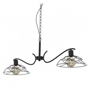 Lámpara de 2 luces varilla negra