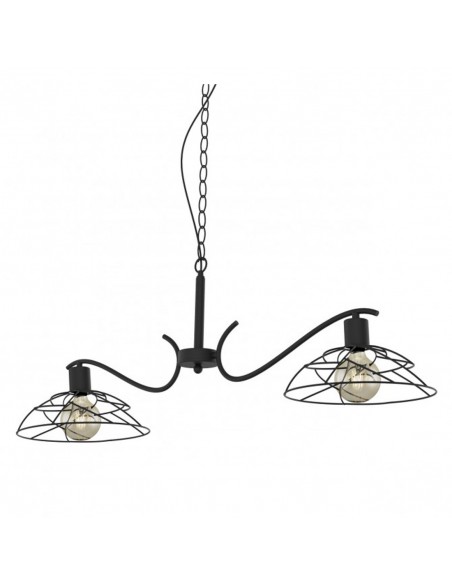 Lámpara de 2 luces varilla negra
