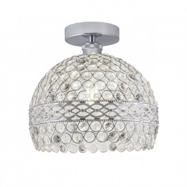 Lámpara plafón cromado con cristal en oferta
