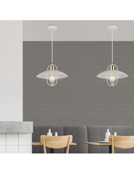 Oferta lámparas de cocina blancas con dorado