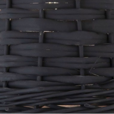 Apliques de Pared Metal y Mimbre Negro