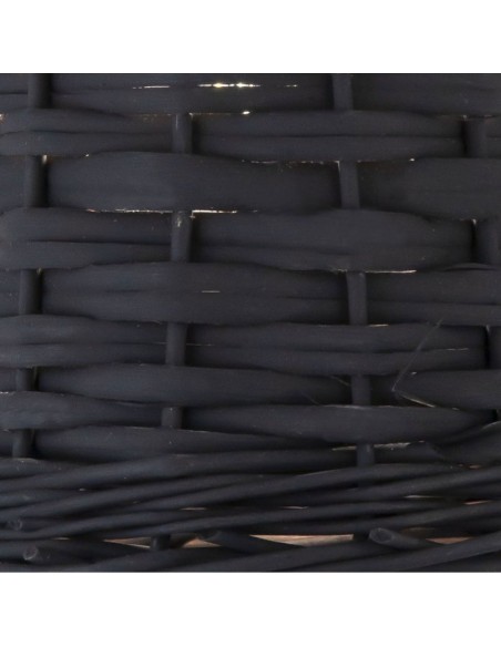 Apliques de Pared Metal y Mimbre Negro