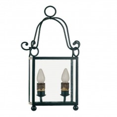 Aplique rústico 2 luces con anillas