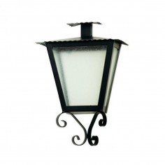 Medio aplique de forja negro con cristal