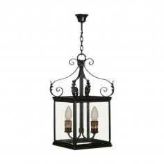 Oferta farol negro con hojas de 2 luces