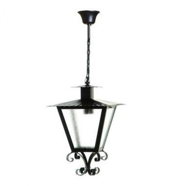 Farol de techo liso negro con cristal