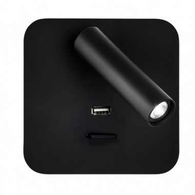 Aplique negro con lector y puerto USB
