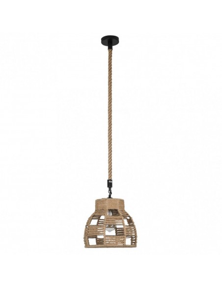 Lámpara de hierro con cuerda entrelazada