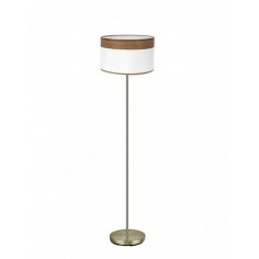 Lámpara Pie Tela Blanco y...