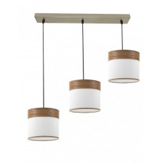 Lámpara de Tela Blanco y...