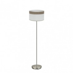 Lámpara Pie Tela Blanco y...