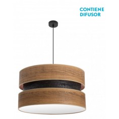 Lámpara Pantalla Tela Negra...