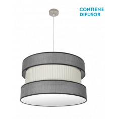 Lámpara Pantalla Tela Beis...