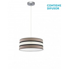 Lámpara Pantalla Tela Rayas...