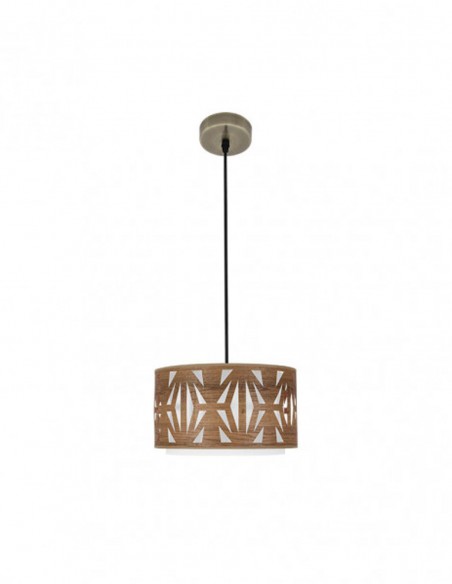 lámpara madera oscura