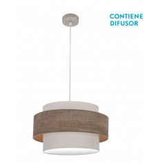 Lámpara Doble Pantalla Tela...