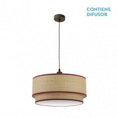 Lámpara Arpillera y Borde...