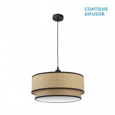 Lámpara Arpillera y Borde...